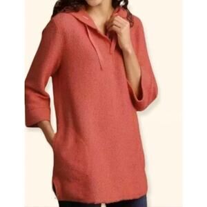 Soft Surroundings- Women's pink Cozumel Pullover hoodie- size Petite XL